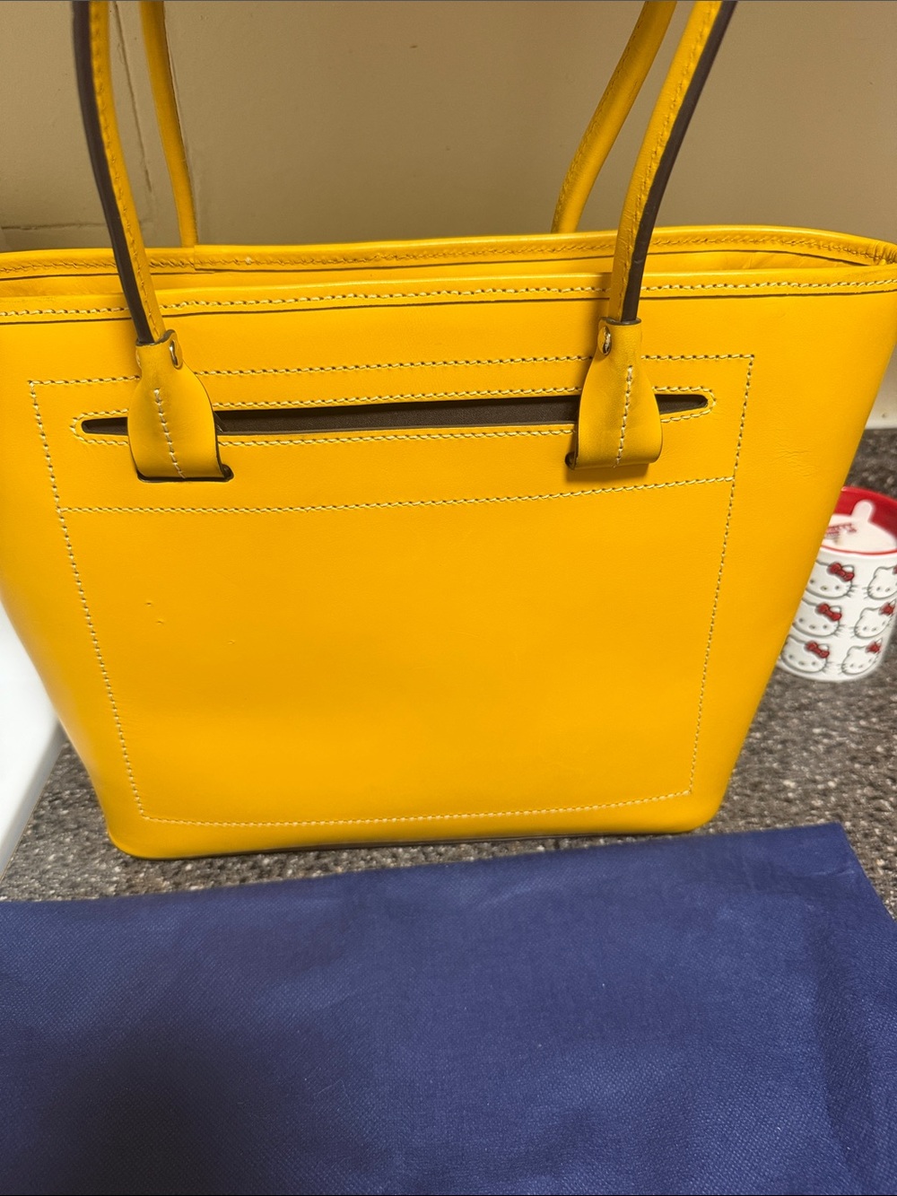 Dooney & Bourke Bright Yellow Leather Tote - Picture 10 of 12